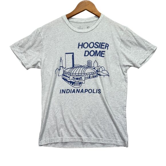 Hoosier Dome Stadium Indianapolis Colts VTG Football NFL Gone Gray T Shirt sz S - Picture 1 of 3